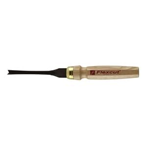 Flexcut Mallet V-Tool, Straight Gouge Chisel, 60 Degrees, 3/8 Inch ...