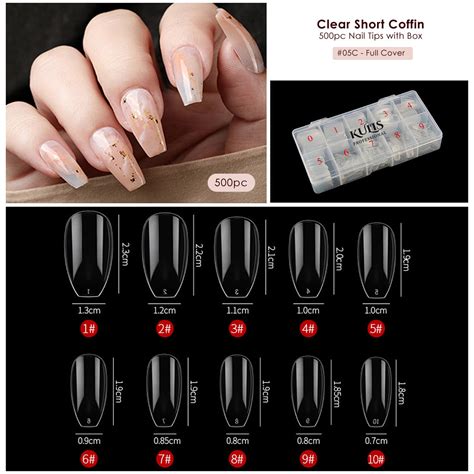 Kulis - Clear Nail Extension Tips - Short Coffin - 5C – Kulis Professional