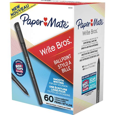 Paper Mate Write Bros. Ballpoint Stick Pens - Medium Pen Point - Black ...