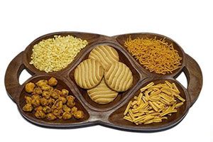 MODERNCOLLECTION Handcrafted Wooden Section Tray for Snacks, Dry Fruits ...