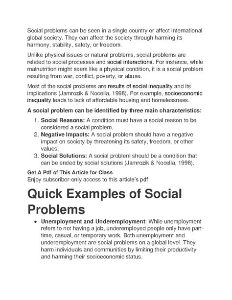 Examples of Sociological Issues - Social problems can be seen in a ...