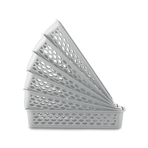 RATAN PLASTICWARE Diana Tray Rectangular-Narrow (Pack of 6) Plastic ...