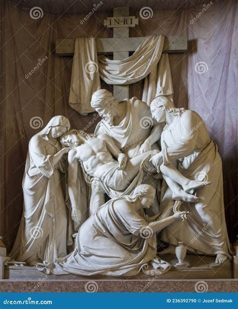 ROME, ITALY - AUGUST 28, 2021: the Deposition of the Cross Sculpture in ...