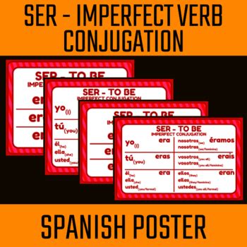DIGITAL DOWNLOAD - Spanish Imperfect SER Verb Conjugation (2 STYLES, 2 ...