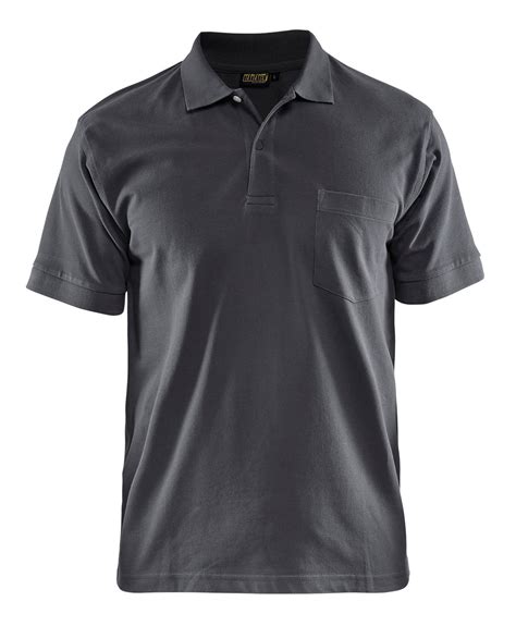 BLAKLADER 3305 Mens Grey Work Polo Shirt in Cotton