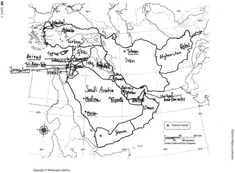 Blank Southwest Asia Physical Map