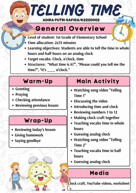 Telling Time Lesson Plans - ELL'S CLASS