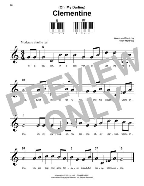 (Oh, My Darling) Clementine by Percy Montrose Sheet Music for Super ...