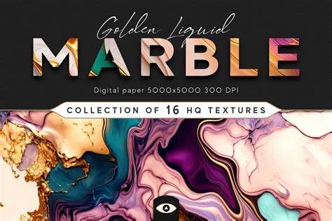 Golden Liquid Marble Texture Pack on Yellow Images Creative Store - 115665