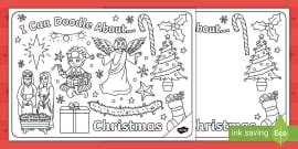 Christmas Doodle Card | Colouring Pages