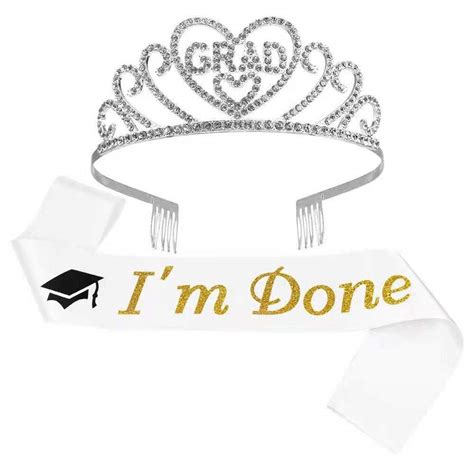 Graduation Tiara and Sash “I’m Done” Graduation Sash 2019 Graduation ...