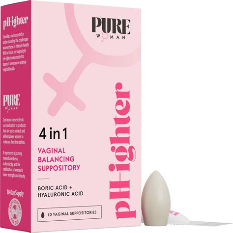 Amazon.com: PURE WOMAN pH-ighter 10 Vaginal Boric Acid Suppositories for Women with Hyaluronic ...