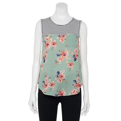 Juniors' Rewind Knit to Woven Tank Top