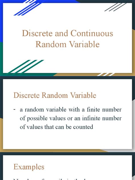 Image result for Discrete and Continuous Random Variable Poster