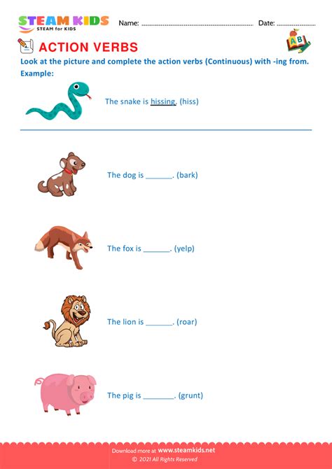 Verbs Worksheet for Kids 的图像结果