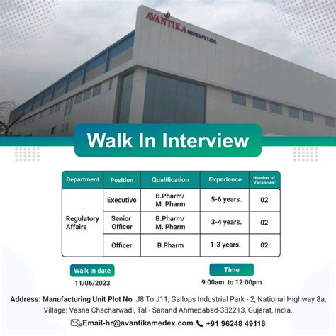 Avantika Medex Pvt. Ltd - Walk-In Interviews for Regulatory Affairs on 11th June' 2023 ...