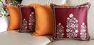 Buy TARA- Sparkling Homes Reversible Printed Cushion Covers - 'Bagh- e ...