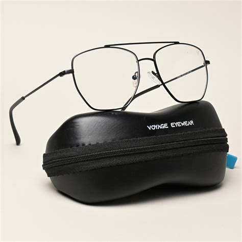 Voyage Metal Master Matt Black Wayfarer Eyeglasses for Men & Women (VG ...