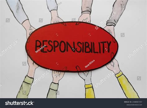Drawing People Holding Card Word Responsibility Stock Photo 2188067357 ...