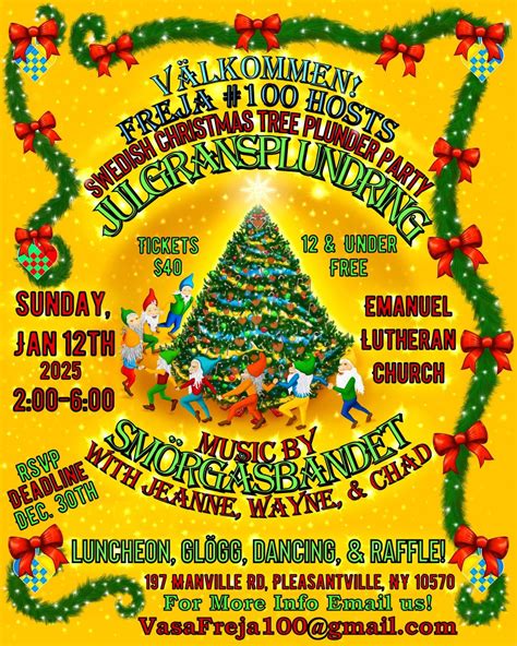 Vasa Frejas Annual Julgransplundring Party, Emanuel Lutheran Church ...