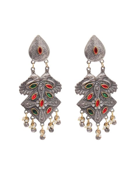 The Red & Green Stone Artistry Earrings – Cippele