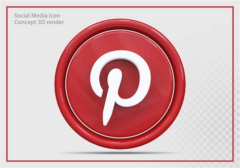 Логотип pinterest 3d значок социальных сетей изолирован | Бесплатно PSD ...