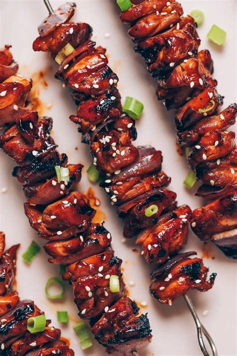 Grilled Teriyaki Chicken Skewers (Quick Marinating!) - Minimalist Baker