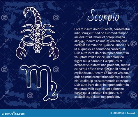 Scorpio Zodiac Sign Astrology and Horoscope Vector Stock Vector - Illustration of month ...