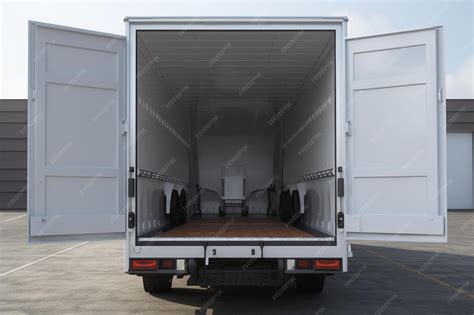 Premium Photo | A white truck with the back door open is open and the ...