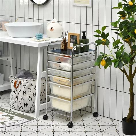 Buy Costway 6 Drawer Rolling Storage Cart Scrapbook Paper Office ...