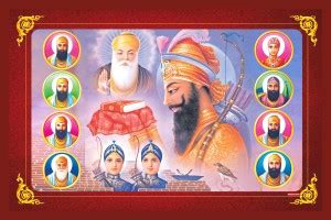 god & god's 46 cm Ten Sikh Gurus Sparkle Lamination Sticker Self ...