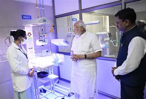 PM visits Matushri K.D.P. Multispeciality Hospital in Atkot, Rajkot