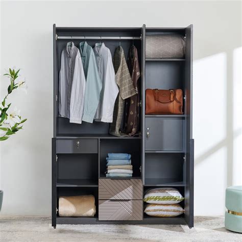 Buy Connect 3-Door Wardrobe with Mirror and Drawer - Grey from Home ...