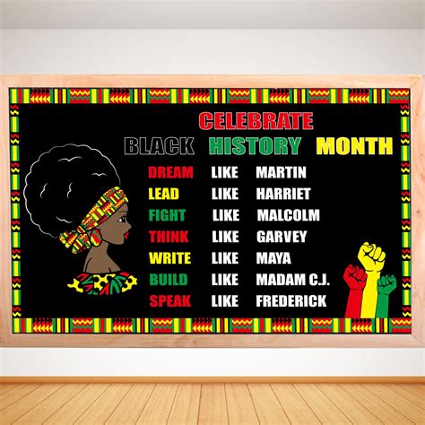 Black History Month Backdrop, 71"X43" Black History Month Banner Black History Month Bulletin ...