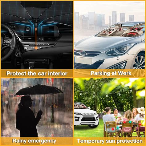 Buy CHILL·TEK Funny Animals Car Windshield Umbrella, Raccoons Sun Shade Umbrellas for Car Front ...