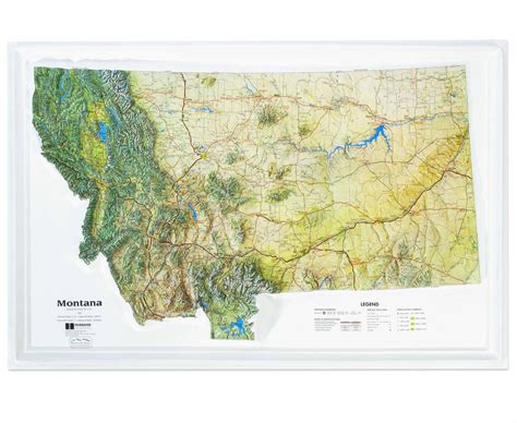 Large Map Of Montana State With Relief Highways And Major Cities
