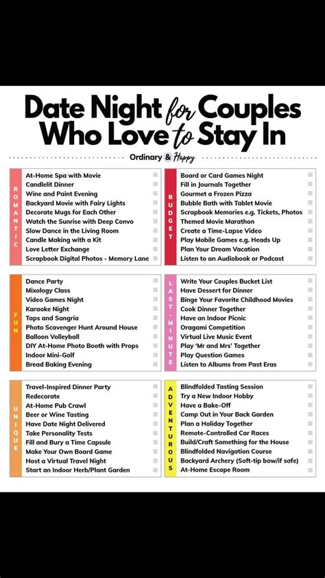 Best 13 105 Fun Date Night Ideas For Married Couples (In 2025) – Artofit