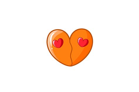 Valentine Sticker Orange Broken Heart Graphic by purplebubble ...