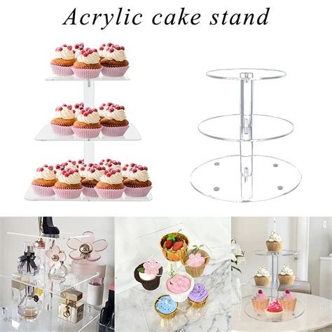 1 Set 3layer Round Cardboard Cupcake Desserts Stands Display Wedding ...