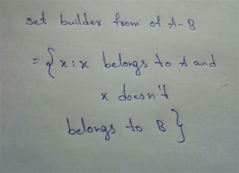 write the set builder form of A-B - Brainly.in