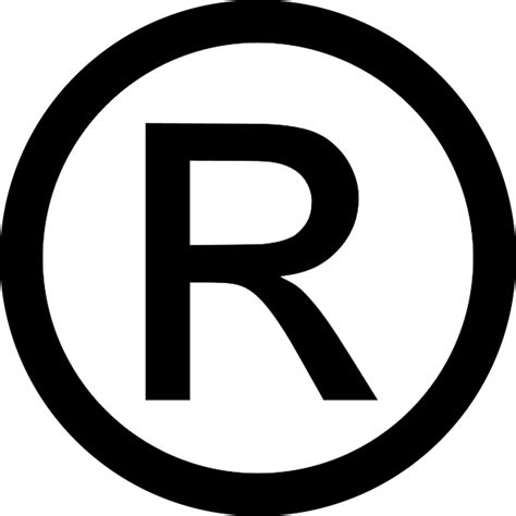 Copyright R Symbol (Registered Trademark) PNG Transparent Images