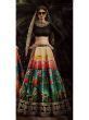 Buy Black Digital Printed Velvet Blouse Wedding Lehenga Choli With ...