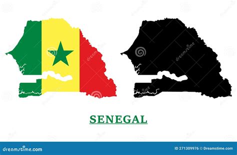 Senegal National Flag Map Design, Senegal Country Flag Inside the Map ...