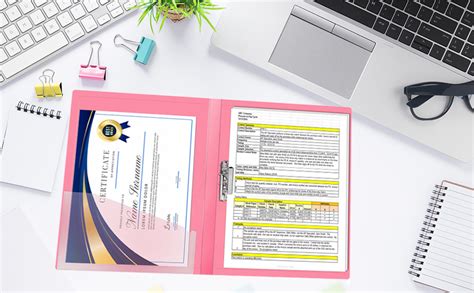 Shuban 2 Pcs Durable Plastic Punchless Clip File with Transparent ...