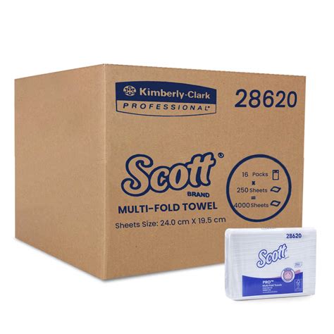 Scott® Multifold Paper Towels (M Fold), 16 Packs, 250 Pulls/Pack (Total ...