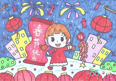 儿童绘画春节,儿童绘画元宵_大山谷图库
