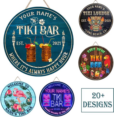 Custom Tiki Bar Sign, Backyard Bar Sign, All-Weather | Ubuy India