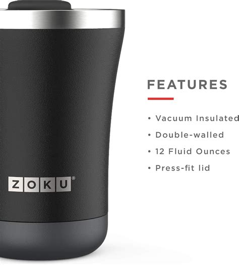 Zoku 12oz Powder Coated Tumbler, Black | Premium India | Ubuy