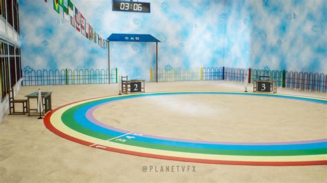 3D model Squid Game Six Legged Pentathlon Game Level VR / AR / low-poly ...