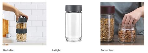 Cello Modustack Glassy Storage Jar, Stackable, Clear, 1000ml